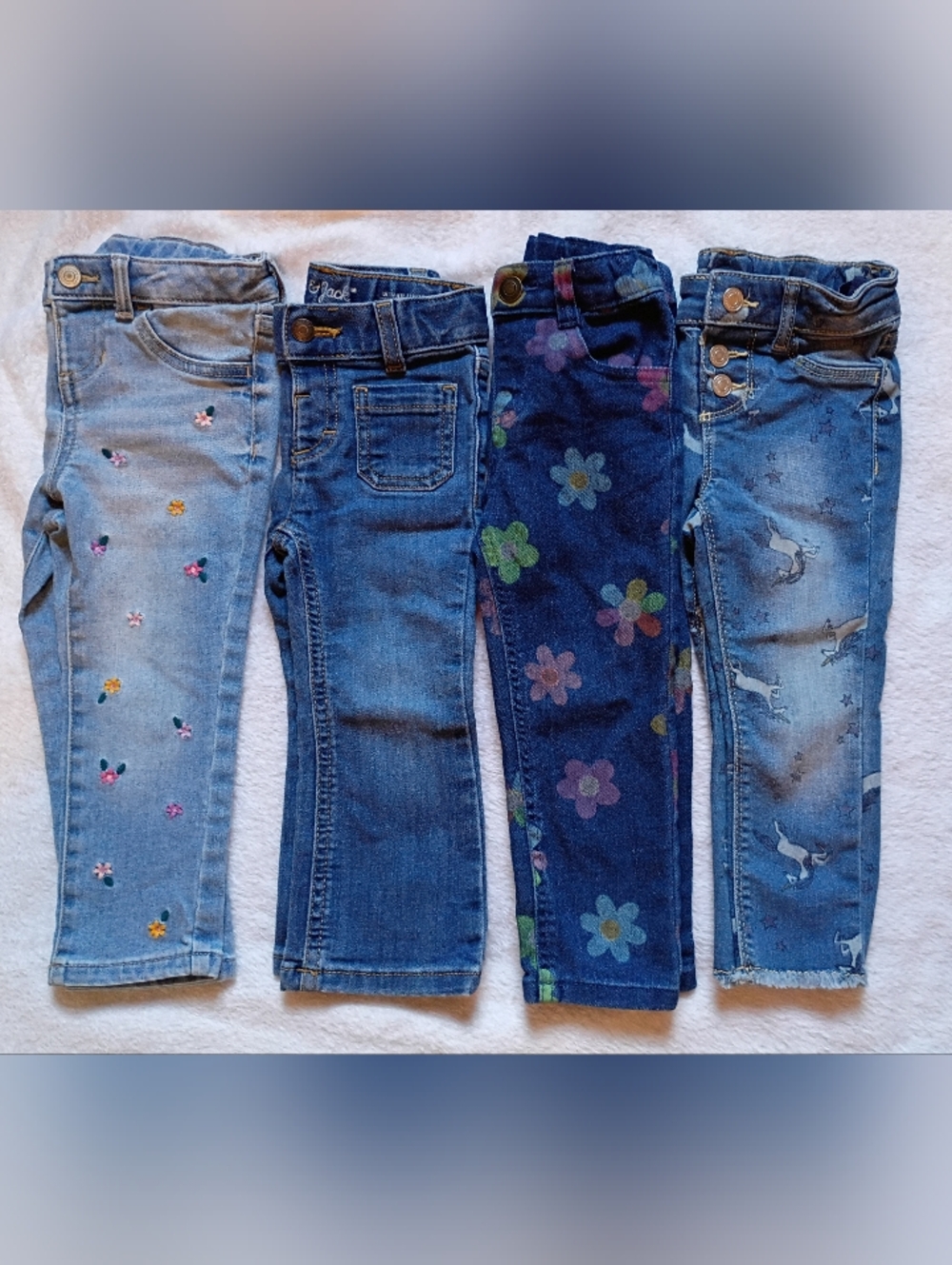 Bundle Of 4 Toddler Girl Jeans Size 2T Various Brands